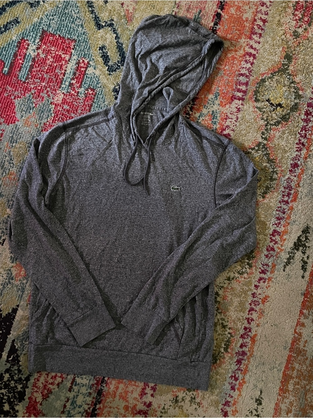 Lacoste Women’s Heather Charcoal Hooded Lightweight Pullover
